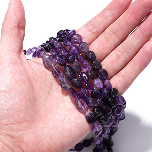 BEADIA Irregular Natural Amethyst Crystal Stone Loose Semi Gemstone Beads for Jewelry Making 7-10mm 38cm - color: Amethyst, size: 7-10mm 38cm