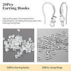 220PCS Earring Findings for Jewelry Making, Silver Earring Hooks with Cubic Zirconia Hypoallergenic Fish Hooks for DIY Earrings - color: Silver-Big Cubic Zirconia Earring Hooks