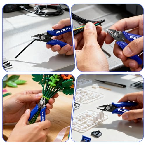 10 Pack Wire Cutter for Jewelry Making - 3.5" Small Flush Cut Pliers with Safty Lock- Electrical Wire Snips for Craft Zip Tie - size: 10 Pack