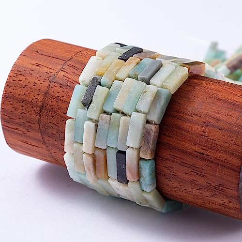 Natural Amazonite Rectangle Tube Beads 4x13mm 38cm/str Loose Semi Gemstone Stone Beads for Making Bracelets Necklace Earrings - color: Amazonite, size: 4x13mm Rectangle
