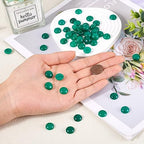 Crafans 50Pcs 12mm Round Jade Gemstone Cabochons Half Round Natural Jade Cabochons Dome No Hole Healing Power Stone Flat Back Chakra Crystal Beads for Jewelry Making(Sea Green) - color: Jade-Sea Green, size: 12mm