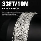 33 Feet Silver Cable Chains Roll, 2MM Silver Plated Brass Flat Cable Link Chain Spool Bulk for Jewelry Making DIY Craft - color: 2.0mm silver cable chain