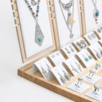 MOOCA Jewelry Display Set, Necklace Display Bust, Earring Organizer, Ring Holder Stand for Showcase and Store, Premium Fabric - color: 8a) 1 set. White Faux Leather