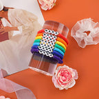 Rainbow Heishi Surfer Bracelets Set for Women Stackable Clay Beaded Bracelets Disc Stretch Preppy Bracelets Layering Colorful Friendship Bracelets Team Cheer Bulk Boho Summer Beach Jewelry Gift - style: MAMA