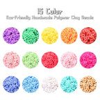 15 Colors 2250 Pcs Clay Beads Kit for Bracelets Making, Flat Round Polymer Spacer heishi Clay Beads for Craft and Jewelry Making - color: Pure Clay Beads Set-about 2250pcs