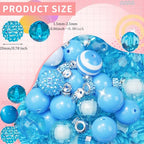 106 Pcs 20mm Beads for Pens Making with Rondelle Spacer Beads Sky Blue Acrylic Focal Bubblegum Bead Crystal Round Sparkly Chunky Bead for Pens Beadable Keychain DIY Craft Jewelry Making Supplies - color: Sky Blue