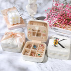 AYGXU Travel Jewelry Box for Women and Girls - Small Case With Initial A-Z - Teacher Gifts - color: white, size: Q