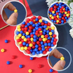 1 Box 500Pcs Round Frosted Beads Red Matte Beads 8mm Small Ball Acrylic Opaque Smooth Bubblegum Rubberized Imitated Silicone Spacer Bead for Jewelry Making Bracelets Necklaces DIY Crafts - color: Red