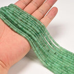 ICAI 2x4mm Natural Rondelle Beads – Loose Gemstone Spacers for DIY Jewelry Making (Green Aventurine) - color: Green Aventurine, size: 2x4