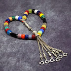 Simple Designed Natural Stone Worry Beads - Prayer Beads Tesbih-Tasbih-Tasbeeh-Misbaha-Subha-Sebha-Sibha-Rosary (Multi Color Resin Drum -8X6 mm- 33 Beads) - color: Multi Color Resin Drum -8X6 mm- 33 Beads