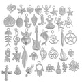 RUBYCA 160Pcs Wholesale Lot Tibetan Mix Pendant Charm White Silver Plated Metal Jewelry Making Mix7 - color: Mix 7, size: 160 PCS