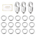 925 Sterling Silver Jewelry Making Lobster Claw 10mm, 23PCS Italian Rectangle Trigger Clasps with Open Jump Rings Set, Small Necklaces Bracelet Connector Clasp Supplies Silver Jewelry Finding Set - color: 23PcsB