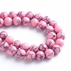 4MM 86PCS Pink Turquoise Spacer Loose Beads for Jewelry Making DIY Bracelet Necklace - color: Pink Turquoise, size: 4mm