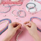 Elecrelive 6mm Polymer Clay Beads Strands 7 Colors Heishi Flat Round Spacer Beads Pearlized Spots Disc Loose Clay Chips for Bracelet Chocker Necklace Earring DIY Crafts - color: 7 Colors, 6mm