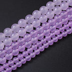 Round Loose Beads Natural Gem Beads Crystal Energy Stone Beads for Jewelry Making 15" (Purple Chalcedony, 8MM) - color: Purple Chalcedony, size: 8mm