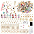 432Pcs Charms Lip Gloss Keychain Making Kit, DIY Craft Supplies with 25 Keychains Clips 25 Extender Chain 175 Charm Jewelry Plier, DIY Keychains Kit, for Keychain Making Supplies DIY Crafts (432Pcs)