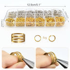 Jewelry Repair Kit, 1400 PCS Assorted Sizes Jump Rings Jewelry Making Supplies with Pliers Necklace Clasps Tweezers Opener for DIY Craft and Keychain (Silver and Gold)