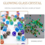 100Pcs Multicolor Glass Beads, 8mm Glow in The Dark Round Glass Beads for Jewelry Making, Earring Spacer Beads, DIY Crafts Bracelets Necklaces Earrings with 1.5~2mm Hole - color: Multicolor