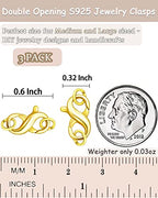 Dailyacc S925 Double Opening Lobster Clasp Sterling Silver and Gold Necklace Bracelet Extender Clasps and Closures for DIY Jewelry - color: Gold 3Pcs, size: 15.5mm × 7.5mm