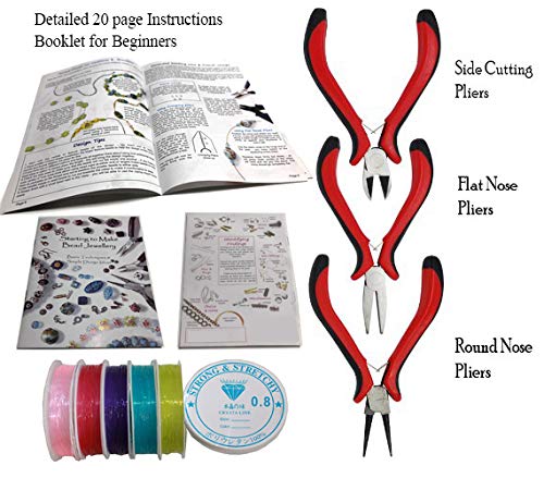 Adults Deluxe Jewelry Making Beads Mix Pliers Findings Starter Kit Gift Set