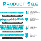 Craftdady 270Pcs Blue Turquoise Beads Teardrop Heart Column Bone Gemstone Beads Spacer Stone Bead Strands for Boho Crafts DIY Jewelry Making Supplies - color: Turquoise, 4 Shapes