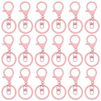 30Pcs Lobster Claw Clasps Keychain for Jewelry Making,Metal Lobster Clasp Swivel Trigger Clips with Swivel Clasps Hook Clips Flat Split Keychain Ring for DIY Craft Jewelry Making(Light Pink) - color: Light Pink