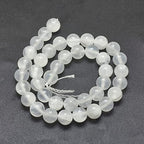 40Pcs 10mm Natural Selenite Stone Beads Round Gemstone Loose Beads Energy Healing Chakra Stone Charm Beads for Bracelet Necklace Jewelry Making DIY Crafts - color: 10mm-clear