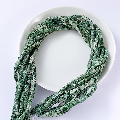 Natural African Jade Rectangle Tube Beads 4x13mm 38cm/str Loose Semi Gemstone Stone Beads for Making Bracelets Necklace Earrings - color: African Jade, size: 4x13mm Rectangle