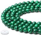 Natural Malachite Beads 100Pcs 8mm Crystal Beads Loose DIY Round Green Stone Bead for Bracelet Necklace Earrings Making - color: C-Green Malachite, size: 100pcs