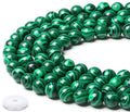 Natural Malachite Beads 100Pcs 8mm Crystal Beads Loose DIY Round Green Stone Bead for Bracelet Necklace Earrings Making - color: C-Green Malachite, size: 100pcs
