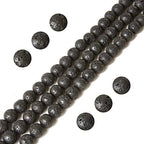 100pcs 10mm Black Lava Beads Natural Gemstone Beads Round Loose Beads for Jewelry Making - color: Black Lava, size: 10mm