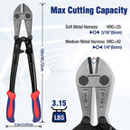 WORKPRO Bolt Cutter, Bi-Material Handle with Soft Rubber Grip, 18", Chrome Molybdenum Steel Blade, W017005A - size: 18", style: Bolt Cutter