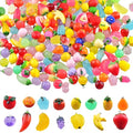 KJML DIY Cute Keychain Charms Bulk 30pcs Pendant Charms for Keychain Making Mini Resin Charm for Funny Keychains Bag Charm Purse Backpack Jewelry Making - color: Mix Fruit
