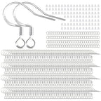 200 PCS/100 Pairs Earring Hooks 925 Sterling Silver Plated Hypoallergenic White Gold Tone Ear Wires Fish Hooks with 100 PCS Silicone Backs and Jump Rings Earring Findings for DIY Jewelry Making - color: White Gold
