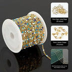 UMAOKANG 33 Feet/10M Blue Mixed Color Bead Chains for Jewelry Making Gold Plated Stainless Steel Soldered Cable Thin Chain on Spool Bracelet DIY Jewelry Findings - color: Blue Mixed Bead-Gold