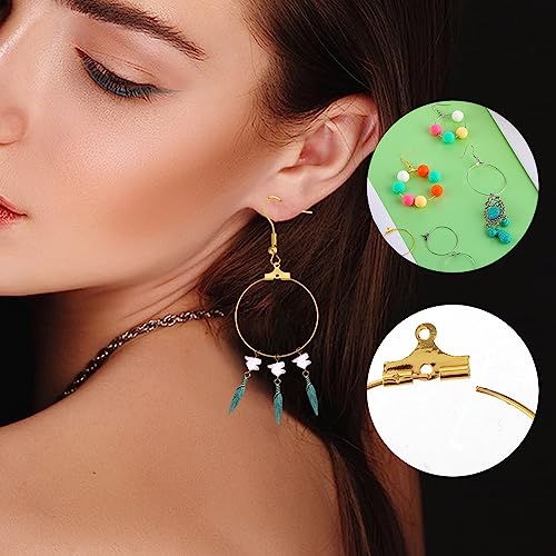 200PCS Earring Making Kit - Beading Hoop Finding, Open Hoops Bulk Wire for DIY Jewelry Craft Supplies - Teardrop and Round