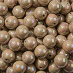 16mm Acrylic Bead 100pcs AB Khaki Color Acrylic Bead Chunk Bubblegum Beads for DIY Crafting Necklace Bracelet Jewelry Making Keychain (Light Coffee) - color: Light coffee