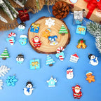 Augshy Winter Charms, 64 Pcs Christmas Winter Resin Charm Beads Ornament Snowflake Snowman Charm Pendants for DIY Bracelet Necklace Jewelry Making - style: Christmas Winter Style