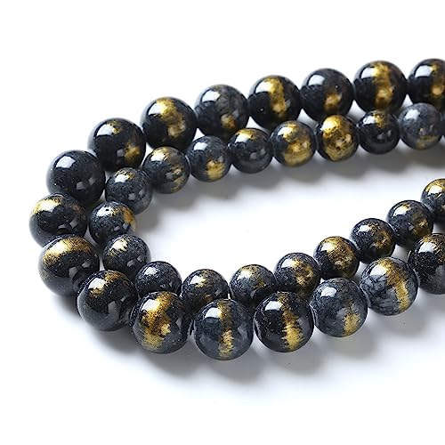 45pcs 8mm Natural Blue Black Lapis Lazuli Jade Beads for Jewelry Making Round Loose Beads DIY Bracelets Necklaces Energy Healing Stone Beads 15"(8mm, Blue Black Lapis Lazuli Jade) - color: Blue Black Lapis Lazuli Jade, size: 8mm