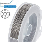 BENECREAT 7 Strands 195FT 0.5MM Stainless Steel Bead String Wire Tarnish Resistant Steel Wire for Necklace Bracelet Making - color: Stainless Steel, size: 0.5mm - 7 Strands