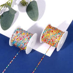 [16.5FT] Enamel Chains for Jewelry Making 2MM Stainless Steel Enamel Lip Link Chain Bulk for Necklace Bracelet - color: Stainless Steel Colorful