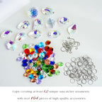 kanpura 164 Pcs DIY Suncatchers Kits Crystal Suncatcher Sun Catchers with Crystals Chandelier Prism Replacement Sun Catcher Beads for Windows Hanging - color: 12 Pcs,ab