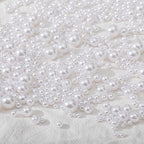 1865Pcs Pearls for Crafts,6 Sizes Mixed White Fake Pearl Beads,Acrylic Pearls Bulk for Jewelry Making with Holes,Bracelet Necklace DIY,Vase Filler and Makeup Brush Case(4-14 mm) - size: Various Sizes(White)