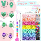 JJzxwish 1605 Pcs Hair Beads for Braids with Elastic Rubber Band Threaders Kit, Candy Color Acrylic Mickey Heart Star Alphabet Beads Pastel Pony Bead Kandi Bead for Bracelet Jewelry Making DIY Craft - color: Mickey Hair Beads