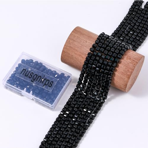 Natural Faceted Black Onyx Cube Stone Beads 5-5.5mm 60pcs/str Loose Square Semi Gemstone Stone Beads for Making Bracelets Necklace Earrings - color: Black Onyx
