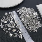 100 Pieces Jewelry Making Charms Pendants for Bracelet Bulk lot Necklace Earrings Keychain Charms Beads DIY Kit Trendy Craft - style: Love Music Leaves