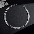 CHESKY 14K Gold Plated Chunky Necklace for Women, Trendy Paperclip Chain Necklace Thick Cross Heart Pendant Necklace Layered Herringbone Cuban Link Chain Toggle Necklaces Non Tarnish Jewelry - color: silver, style: cuban