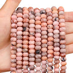 BONNY BOXX 1 Strand Natural 5 * 8mm Pink Zebra Jasper Rondelle Beads, Natural Abacus Disk Stone Beads Loose Spacer Gemstone for DIY Bracelet Necklace Jewelry Making - color: Pink Zebra Jasper, size: 5*8MM