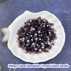 500pcs Crystal Glass Beads 4mm Faceted Rondelle Glass Spacer Beads with Hole for Bracelets Necklace Earring DIY Jewelry Making Craft(Purple Series) - color: Purple Series, size: 4mm