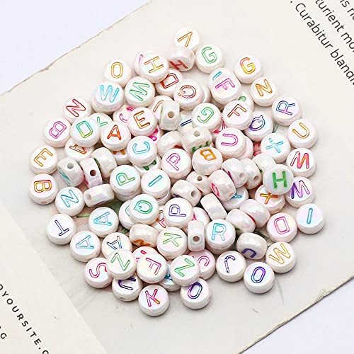 ToBeIT 1000pcs Letter Beads Color Alphabet Beads Round Beads for DIY Bracelet Necklace Jewelry Making Supplies(abs 4x7mm) - color: color-ABS